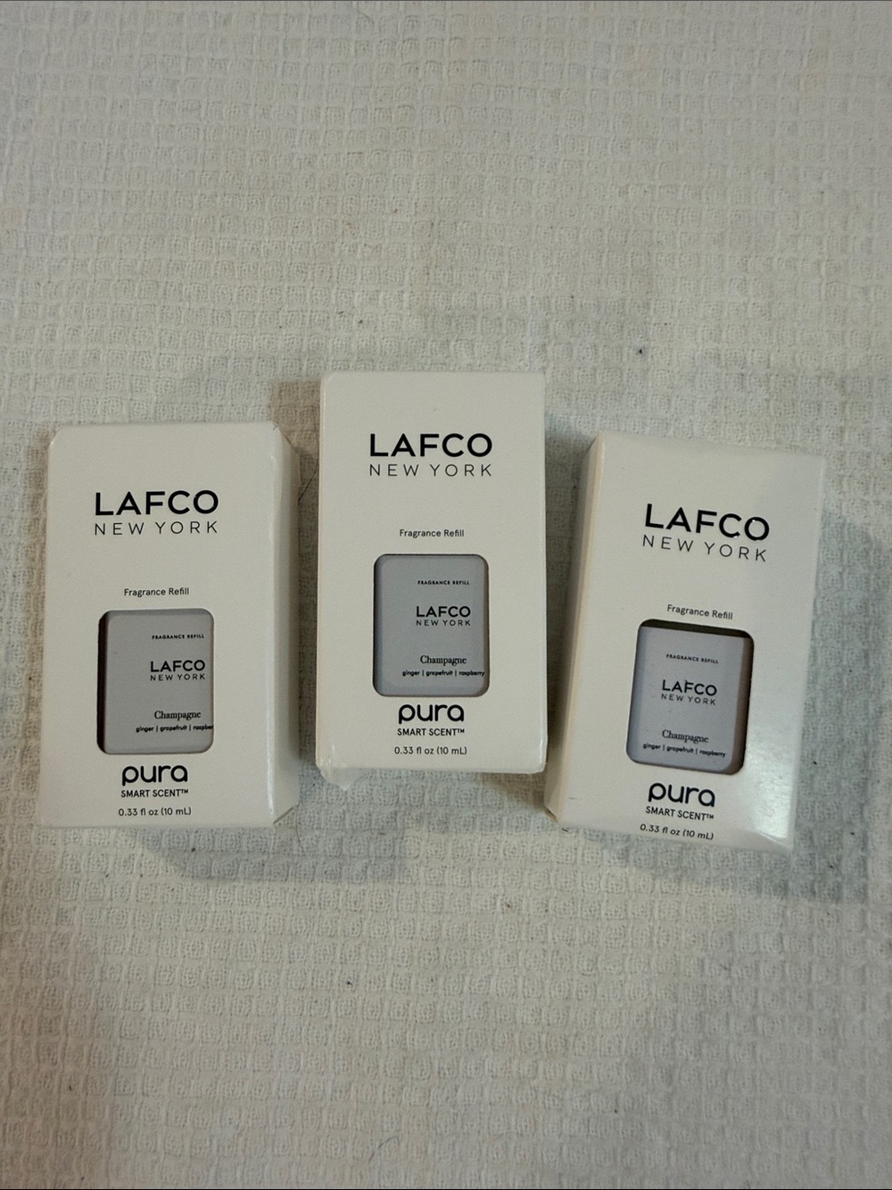Pura Lafco Champagne Smart Scent Refills — White Packaging- lot of 3